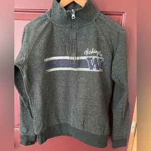 University of Washington huskies gray half zip sweater